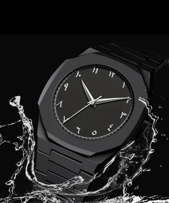 Original black arabic aura watch with fiber material